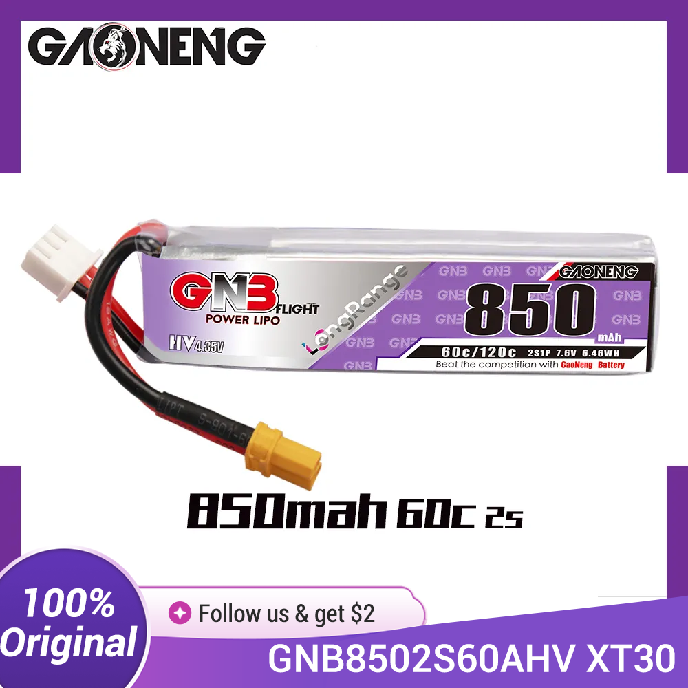 Drone Kit Racing - GAONENG GNB LiPo Batterij 850mAh 2S