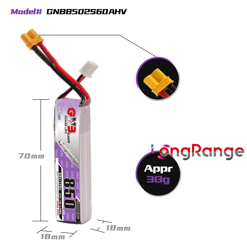 GAONENG GNB LiPo Batterij 850m - Drone Kit Racing recensie en prijs
